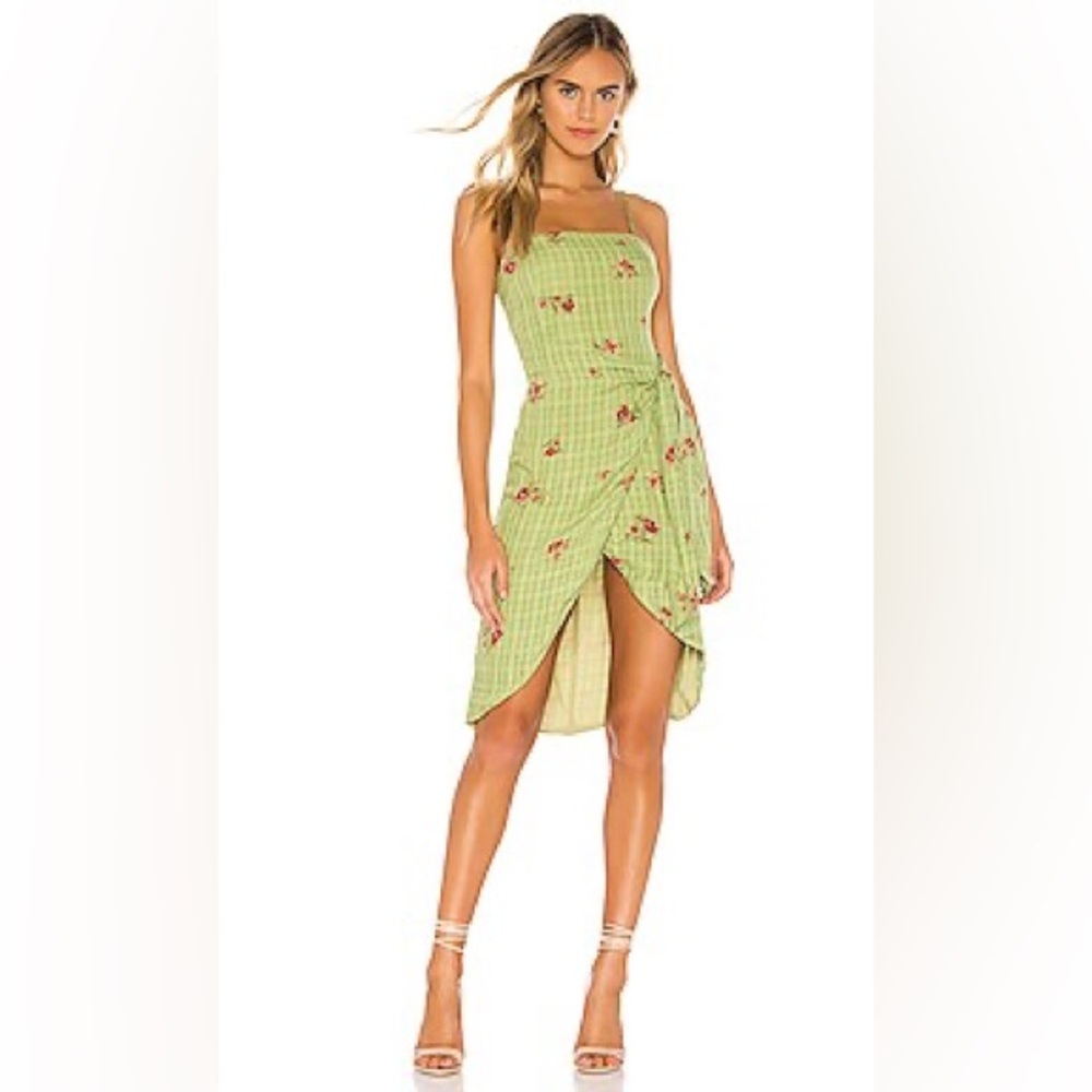 MAJORELLE Anna Dress in Green Picnic SIZE SMALL